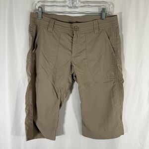 The North Face Bermuda Shorts Women's 6 Tan Hiking Outdoor Pockets Lightweight